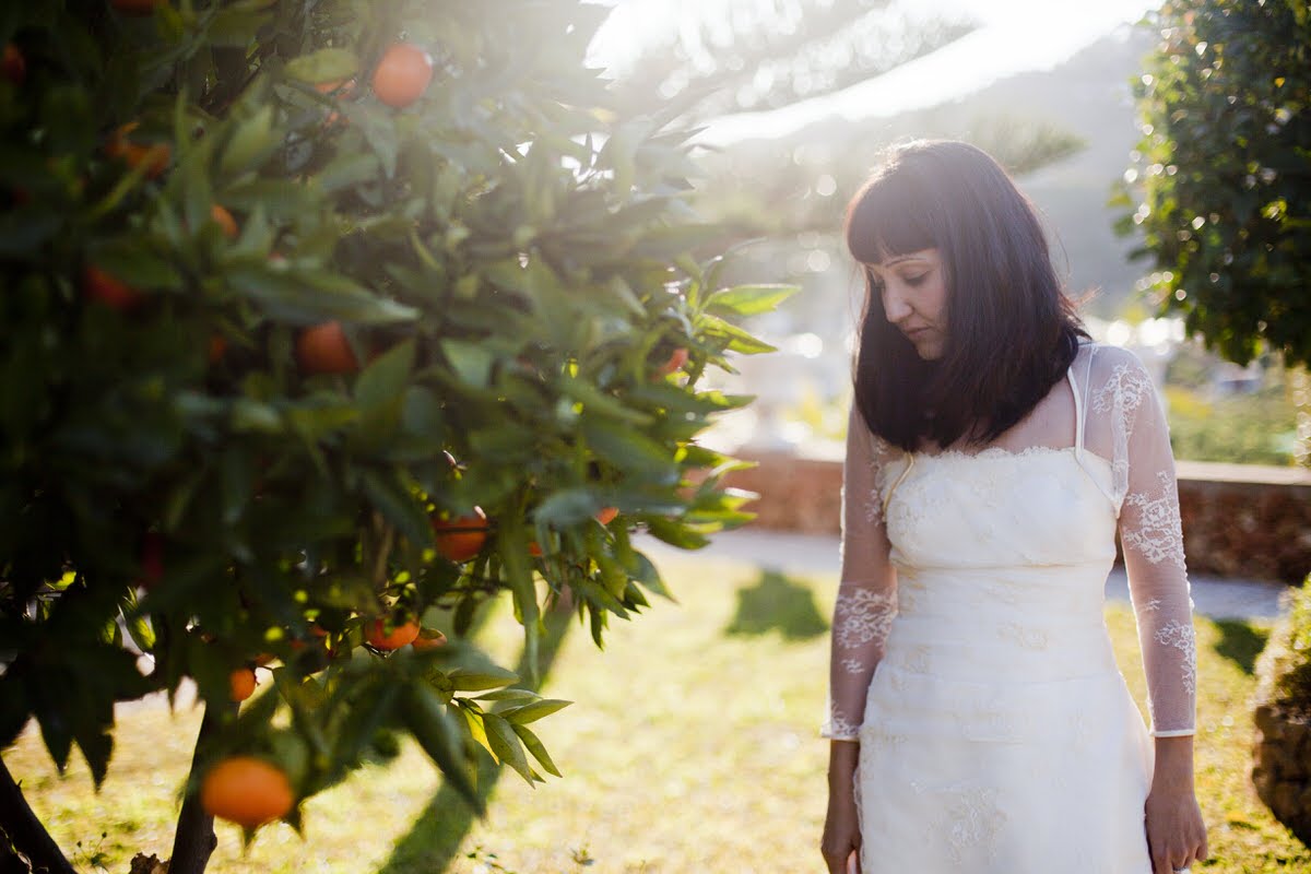 Bride with orange tree